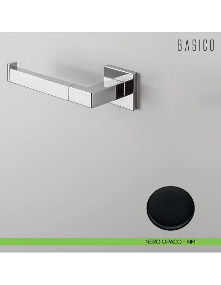 Porta rotolo Colombo Design Basic Q B3708 sinistro NEROMAT