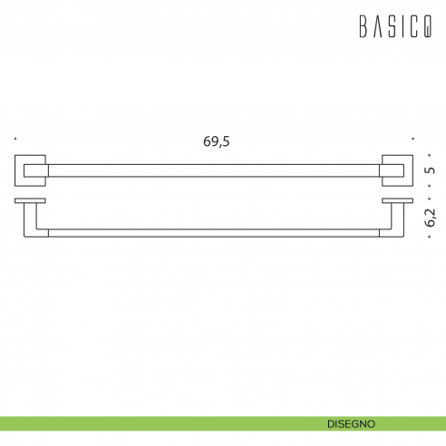 Porta salvietta Colombo Design Basic Q 69,5 cm B3711 disegno
