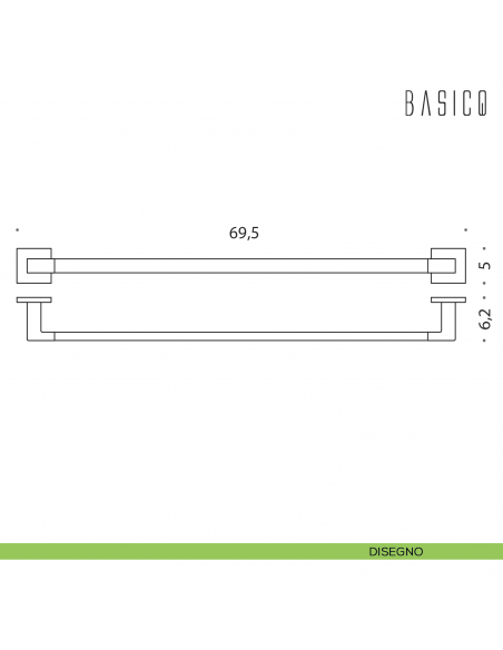 Porta salvietta Colombo Design Basic Q 69,5 cm B3711 disegno
