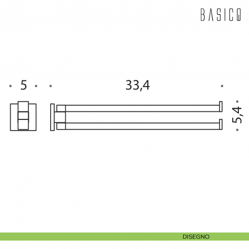 Porta salvietta doppio a snodo Colombo Design Basic Q B3712 disegno