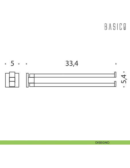 Porta salvietta doppio a snodo Colombo Design Basic Q B3712 disegno