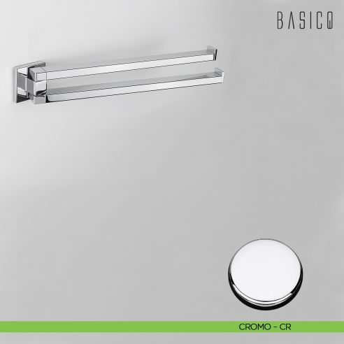 Porta salvietta doppio a snodo Colombo Design Basic Q B3712 CROMO