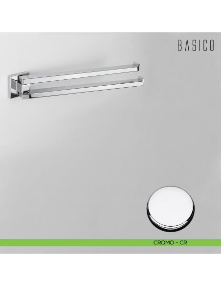 Porta salvietta doppio a snodo Colombo Design Basic Q B3712 CROMO