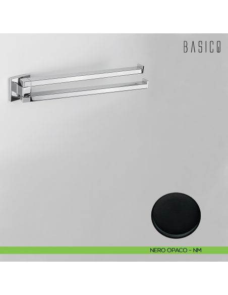 Porta salvietta doppio a snodo Colombo Design Basic Q B3712 NEROMAT