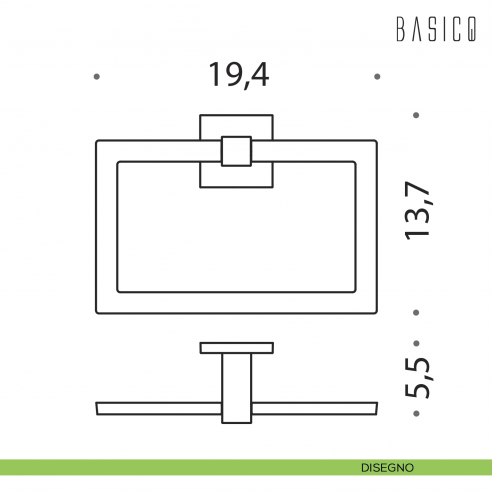 Porta salvietta ad anello Colombo Design Basic Q B3731 disegno