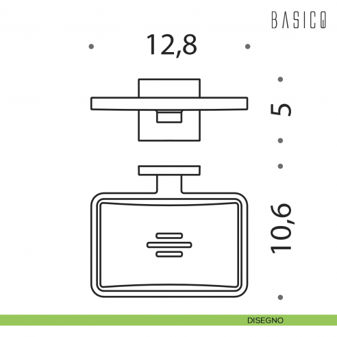 Porta sapone inamovibile Colombo Design Basic Q B3781 disegno