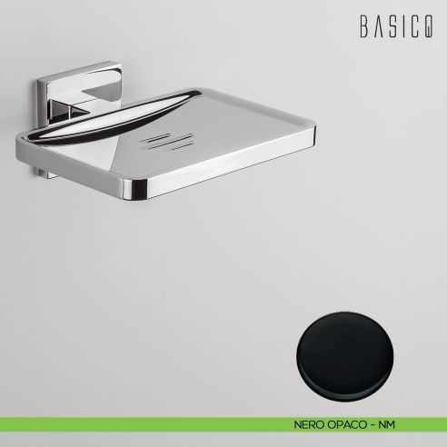 Porta sapone inamovibile Colombo Design Basic Q B3781 neromat