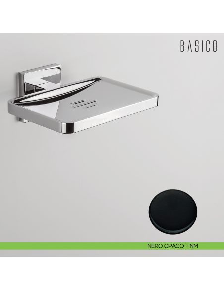 Porta sapone inamovibile Colombo Design Basic Q B3781 neromat