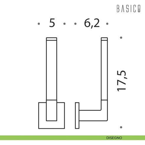 Porta rotolo verticale Colombo Design Basic Q B3790 disegno