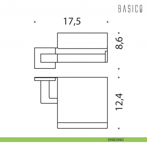 Porta rotolo coperto Colombo Design Basic Q B3791 disegno