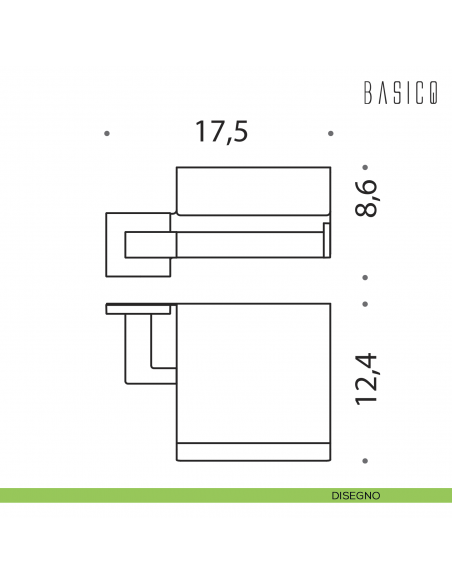 Porta rotolo coperto Colombo Design Basic Q B3791 disegno