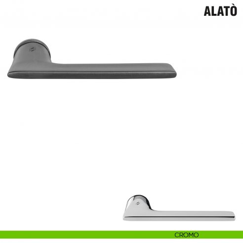 Maniglia per porta Alatò Zero Evolution Colombo Design con rosetta tonda minimale - cromo