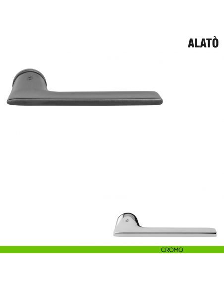 Maniglia per porta Alatò Zero Evolution Colombo Design con rosetta tonda minimale - cromo