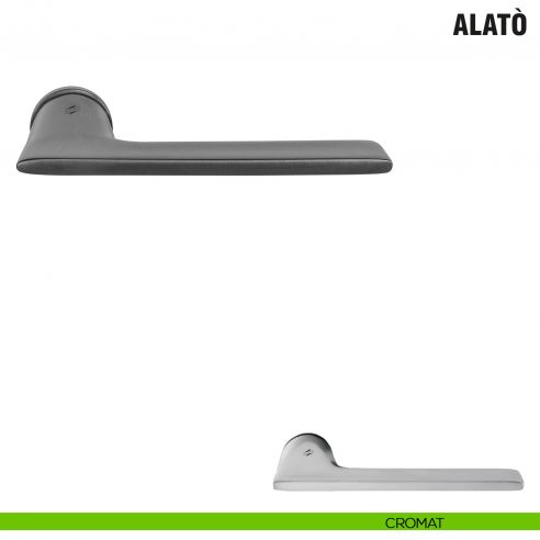 Maniglia per porta Alatò Zero Evolution Colombo Design con rosetta tonda minimale - cromat