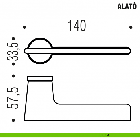 Maniglia per porta Alatò Zero Evolution Colombo Design con rosetta tonda minimale - disegno