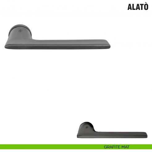 Maniglia per porta Alatò Zero Evolution Colombo Design con rosetta tonda minimale - grafite mat