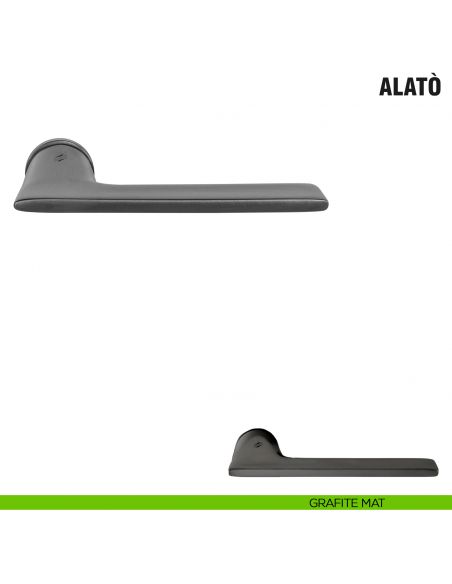 Maniglia per porta Alatò Zero Evolution Colombo Design con rosetta tonda minimale - grafite mat