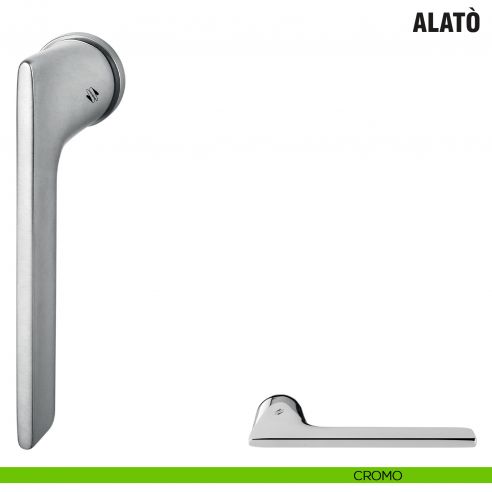 Maniglia per finestra martellina DK Alatò Zero Evolution Colombo Design con rosetta minimale - cromo
