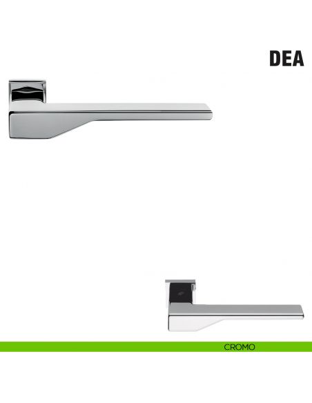 Maniglia per porta Dea Colombo Design con rosetta minimale Zero Evolution - cromo