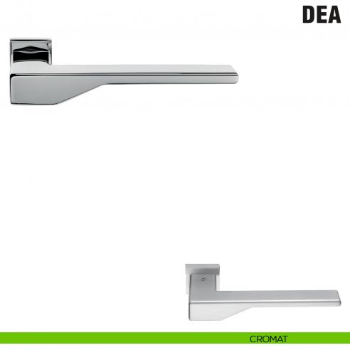 Maniglia per porta Dea Colombo Design con rosetta minimale Zero Evolution - cromat