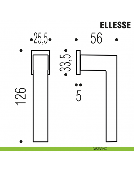Maniglia per finestra martellina DK Zero Ellesse Colombo Design con rosetta minimale