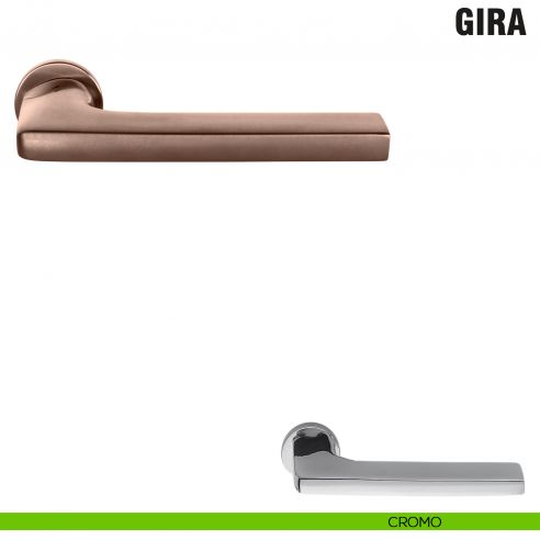 Maniglia per porta Gira Colombo Design con rosetta minimale Zero Evolution - cromo
