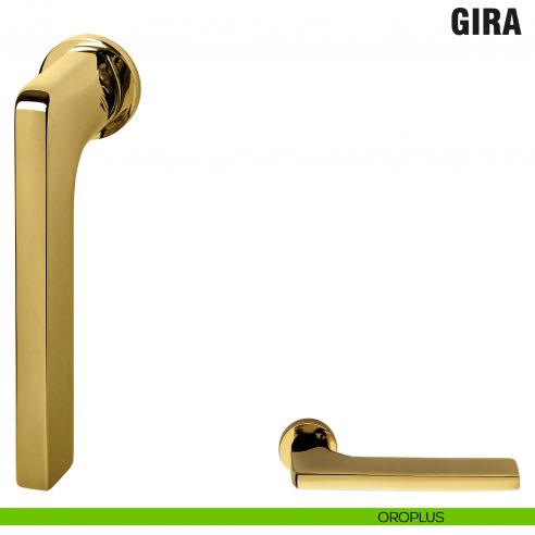 Maniglia per finestra martellina DK Zero Gira Colombo Design con rosetta minimale - oroplus