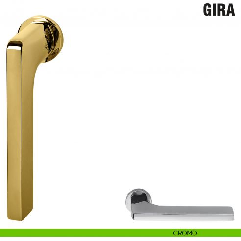 Maniglia per finestra martellina DK Zero Gira Colombo Design con rosetta minimale - cromo