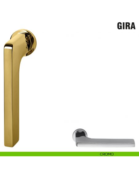 Maniglia per finestra martellina DK Zero Gira Colombo Design con rosetta minimale - cromo