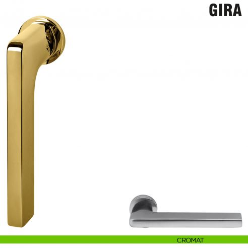 Maniglia per finestra martellina DK Zero Gira Colombo Design con rosetta minimale - cromat