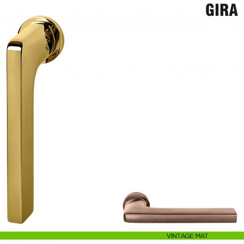 Maniglia per finestra martellina DK Zero Gira Colombo Design con rosetta minimale - vintage mat