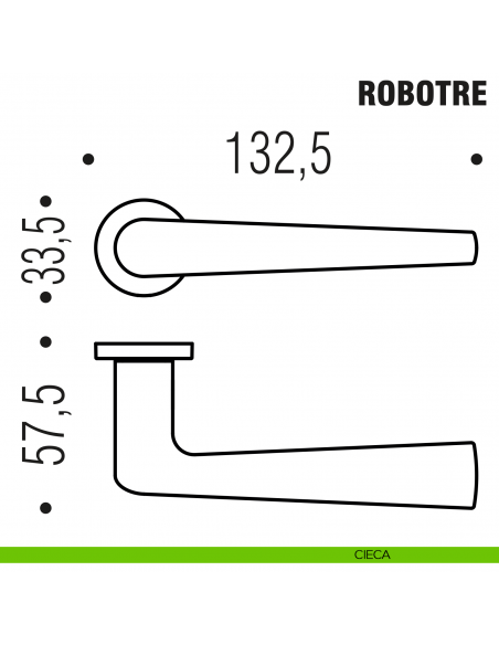 Maniglia per porta Robotre Colombo Design con rosetta minimale Zero Evolution - disegno
