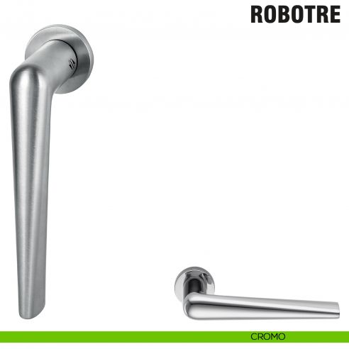 Maniglia per finestra martellina DK Zero Robotre Colombo Design con rosetta minimale - cromo