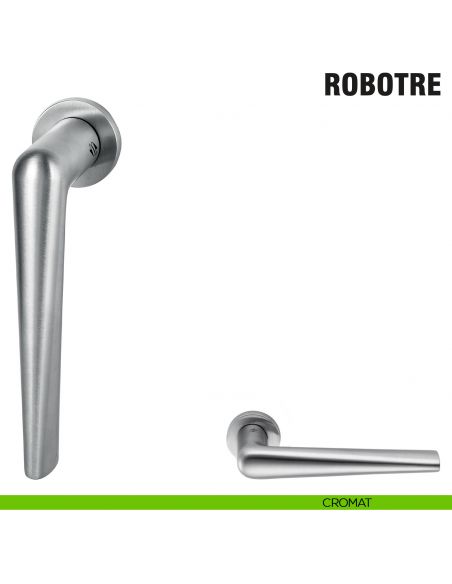 Maniglia per finestra martellina DK Zero Robotre Colombo Design con rosetta minimale - cromat