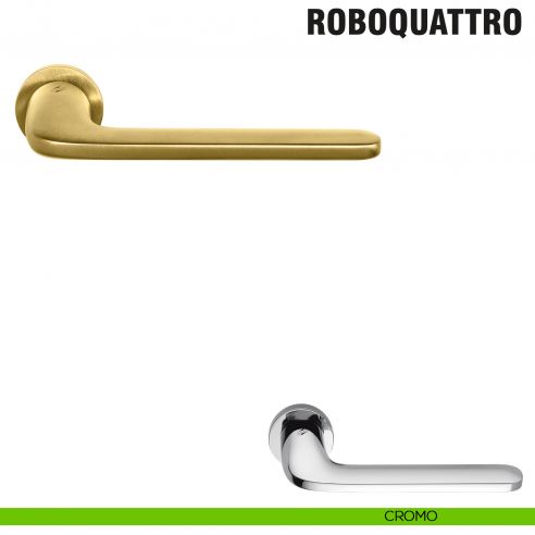 Maniglia per porta Roboquattro Colombo Design con rosetta minimale Zero Evolution - cromo