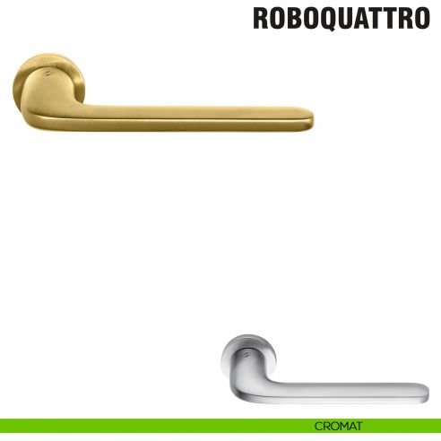 Maniglia per porta Roboquattro Colombo Design con rosetta minimale Zero Evolution - cromat