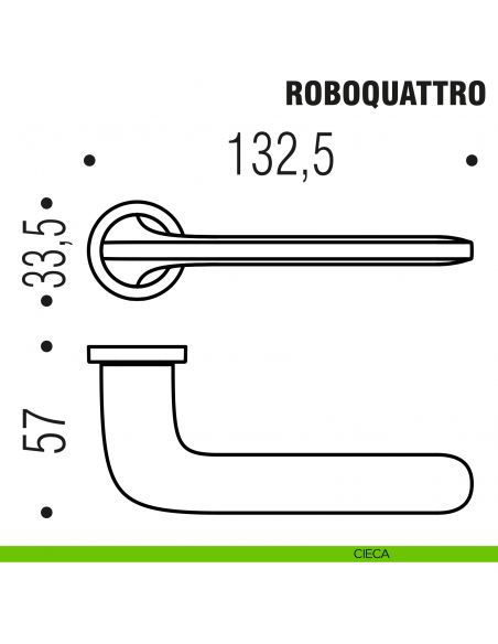 Maniglia per porta Roboquattro Colombo Design con rosetta minimale Zero Evolution