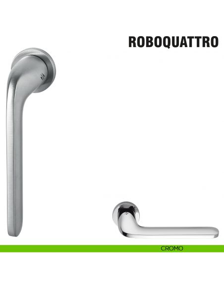 Maniglia per finestra martellina DK Zero Roboquattro Colombo Design con rosetta minimale - cromo