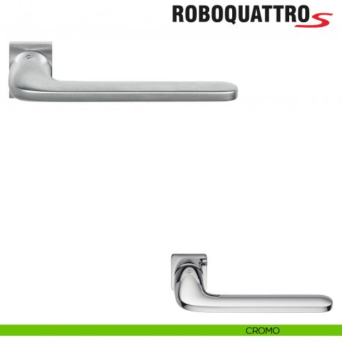 Maniglia per porta Roboquattro S Colombo Design con rosetta minimale Zero Evolution - cromo