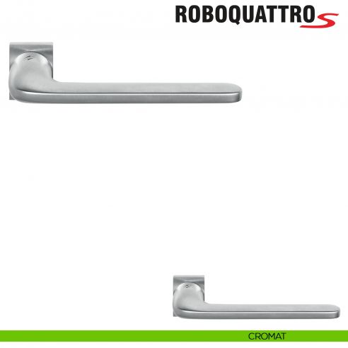Maniglia per porta Roboquattro S Colombo Design con rosetta minimale Zero Evolution - cromat