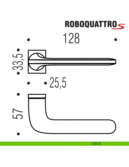 Maniglia per porta Roboquattro S Colombo Design con rosetta minimale Zero Evolution
