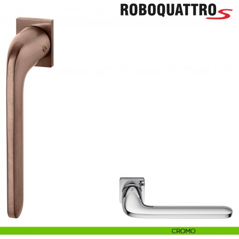 Maniglia per finestra martellina DK Zero Roboquattro S Colombo Design con rosetta minimale - cromo