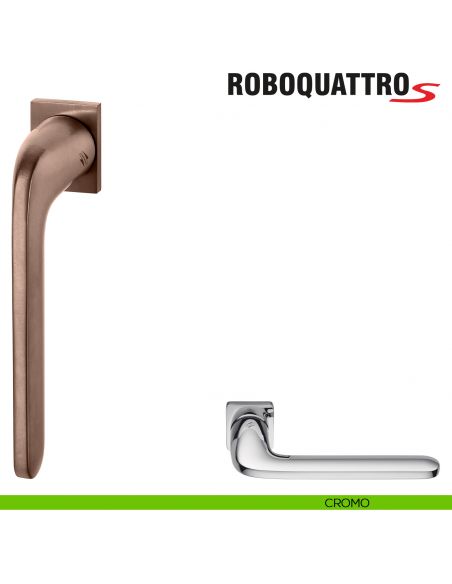 Maniglia per finestra martellina DK Zero Roboquattro S Colombo Design con rosetta minimale - cromo