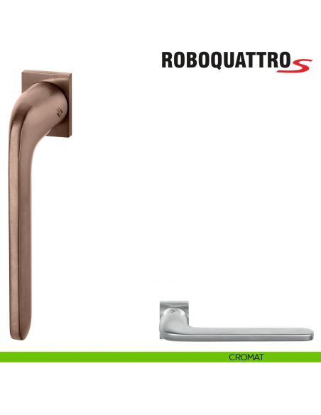 Maniglia per finestra martellina DK Zero Roboquattro S Colombo Design con rosetta minimale - cromat