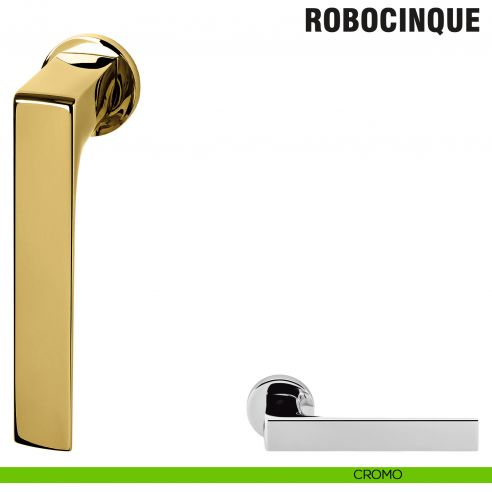 Maniglia per finestra martellina DK Zero Robocinque Colombo Design con rosetta minimale - cromo