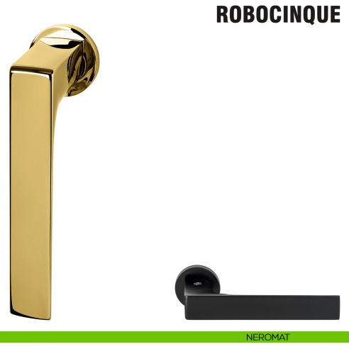 Maniglia per finestra martellina DK Zero Robocinque Colombo Design con rosetta minimale - neromat