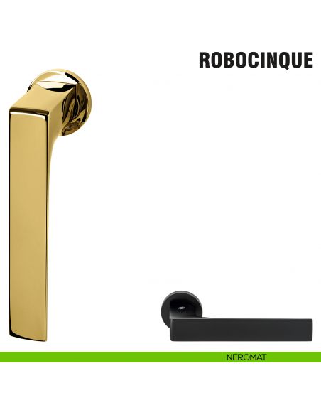 Maniglia per finestra martellina DK Zero Robocinque Colombo Design con rosetta minimale - neromat