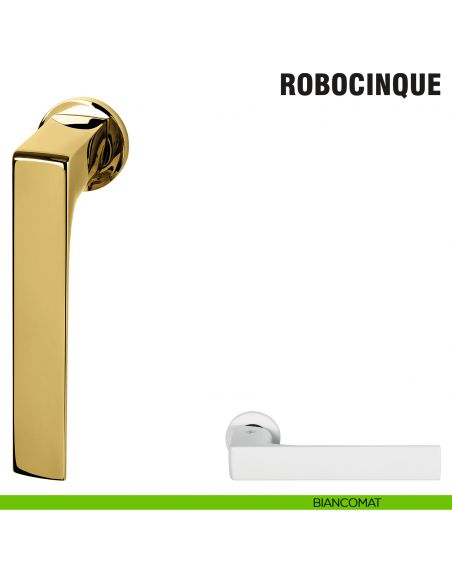 Maniglia per finestra martellina DK Zero Robocinque Colombo Design con rosetta minimale - biancomat