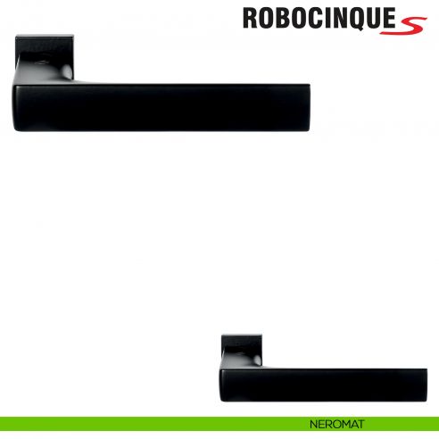 Maniglia per porta Robocinque S Colombo Design con rosetta minimale Zero Evolution - neromat