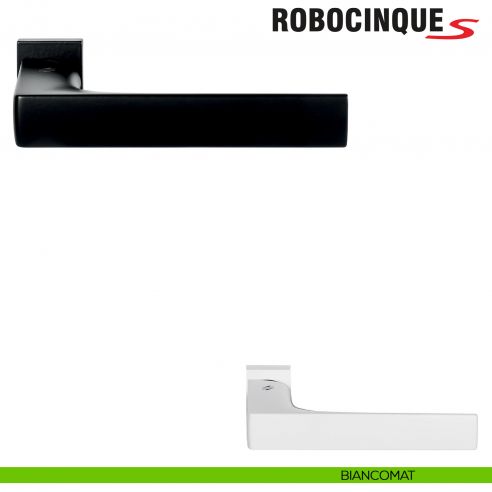 Maniglia per porta Robocinque S Colombo Design con rosetta minimale Zero Evolution - biancomat